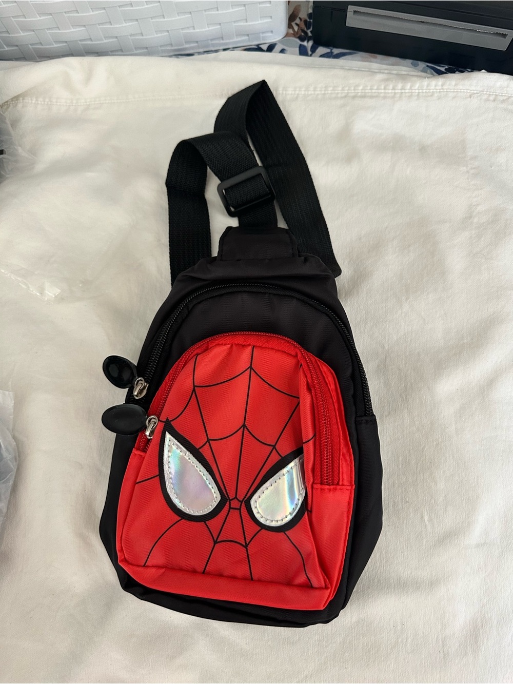 Red Spider-Accent Sling Bag for Men